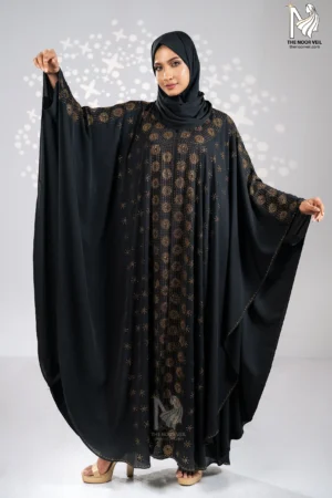 Asthetic view of sultana abaya royal black