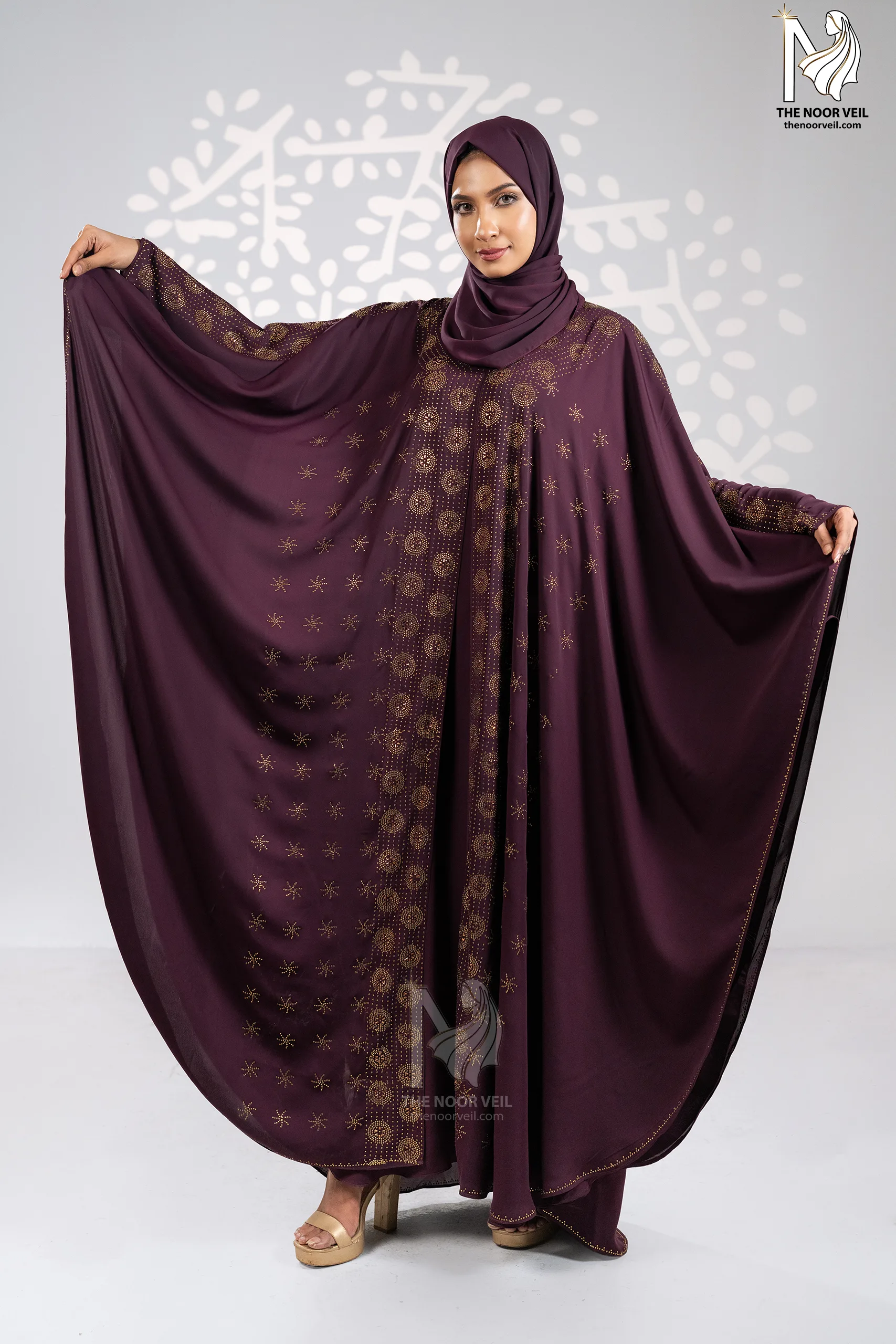 Asthetic View 2 of Sultana Abaya Maroon